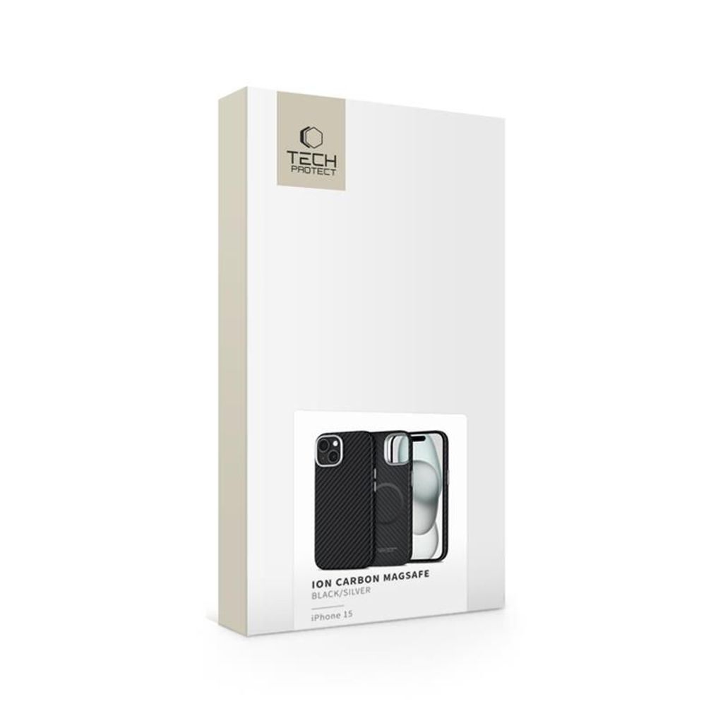 Tech-Protect Ion Carbon MagSafe Case for iPhone 15 - Black