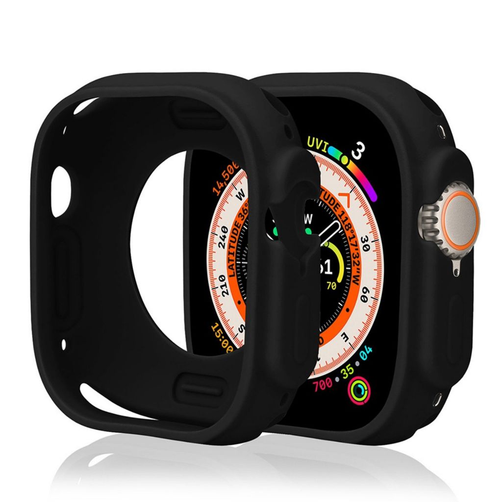 Silikoni kuori Apple Watch 1/2/3 42mm  - Musta