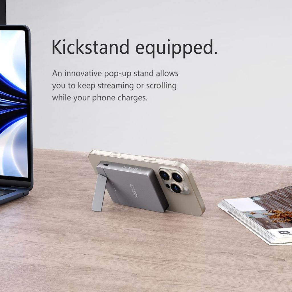 Tech-Protect PB14 LifeMag MagSafe trådløs powerbank 5000 mAh – grå