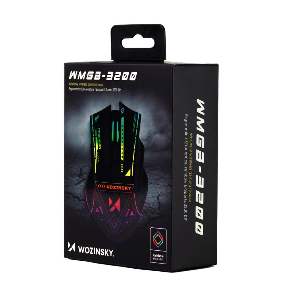 Wozinsky WMGB-3200 trådløs optisk spillmus oppladbar – svart