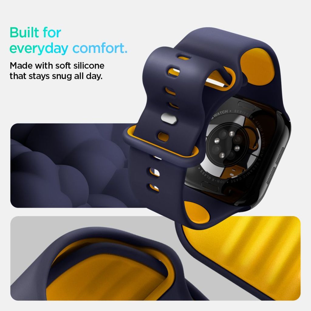 Spigen Nano Pop Kellonranneke Apple Watch 40/41/42mm - Tummansininen/oranssi