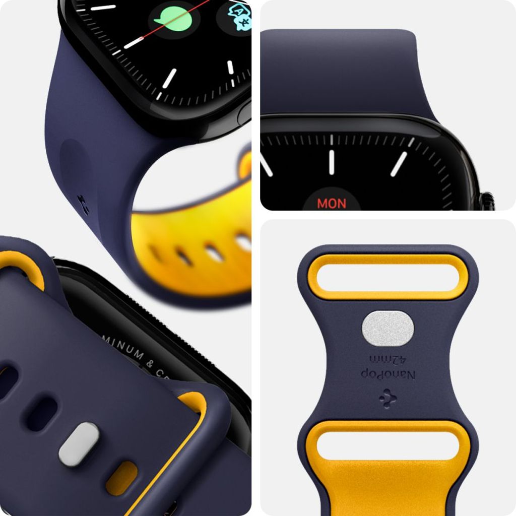 Spigen Nano Pop Kellonranneke Apple Watch 40/41/42mm - Tummansininen/oranssi