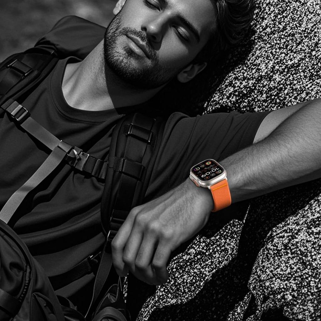 Tech-Protect Nylon Klokkereim til Apple Watch 44/45/46/49 mm - Oransje