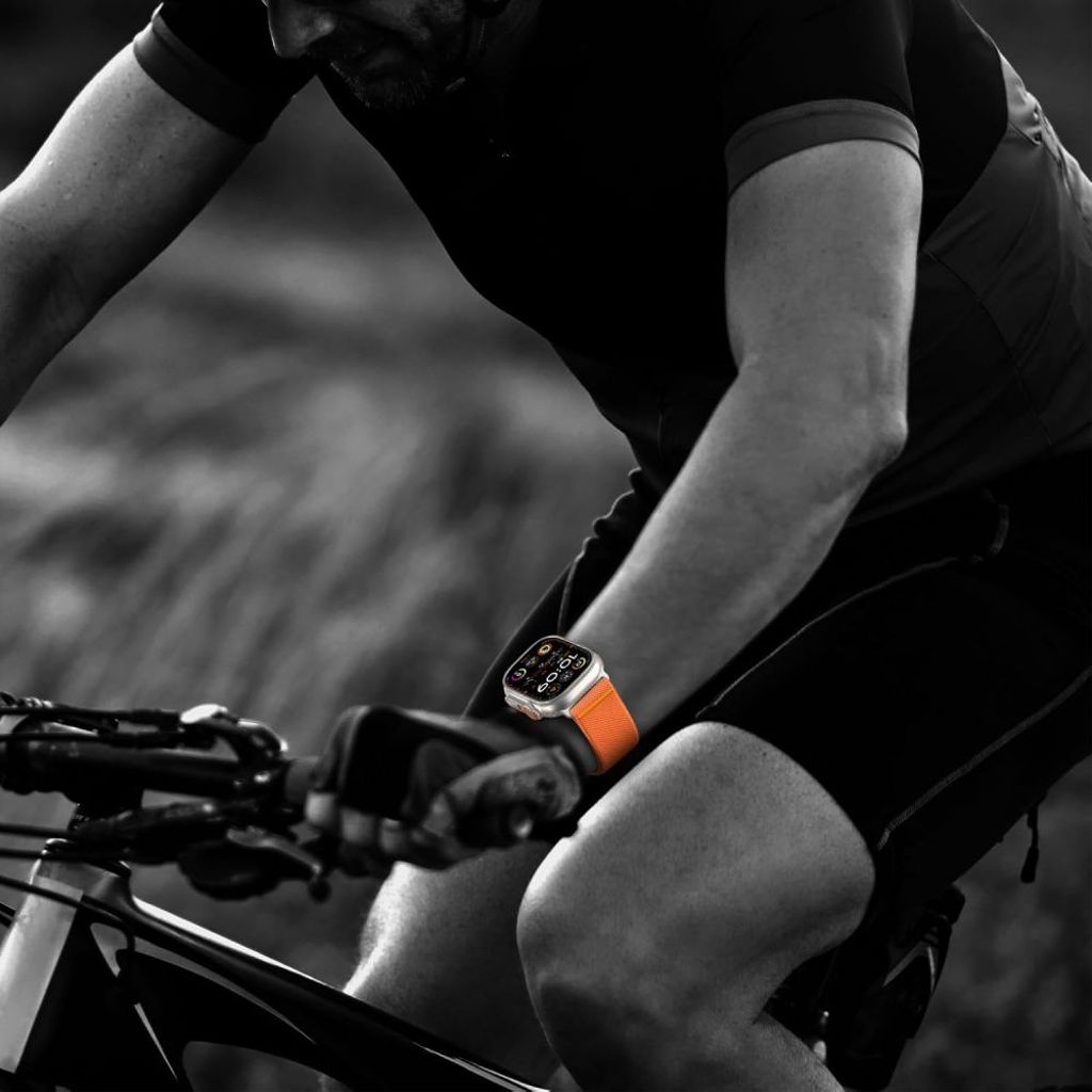 Tech-Protect Nylon Klokkereim til Apple Watch 44/45/46/49 mm - Oransje