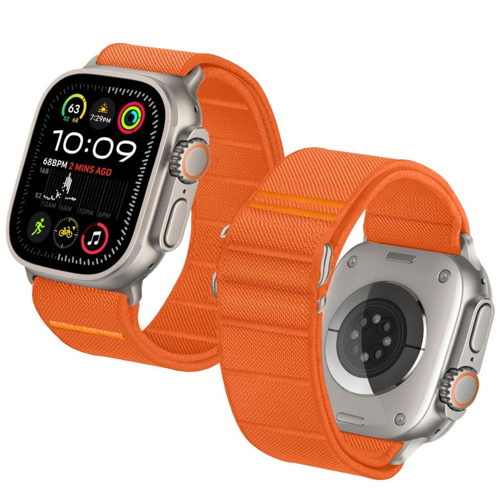 Tech-Protect Nylon Klokkereim til Apple Watch 44/45/46/49 mm - Oransje