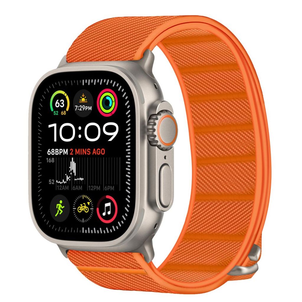 Tech-Protect Nylon Klokkereim til Apple Watch 44/45/46/49 mm - Oransje