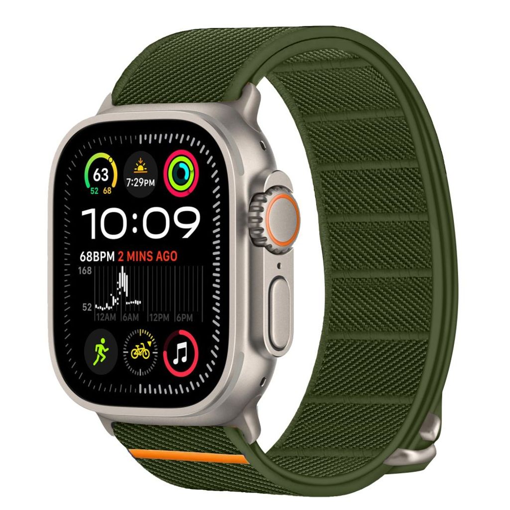 Tech-Protect Nylon Slip Klokkereim til Apple Watch 44/45/46/49 mm - Grønn