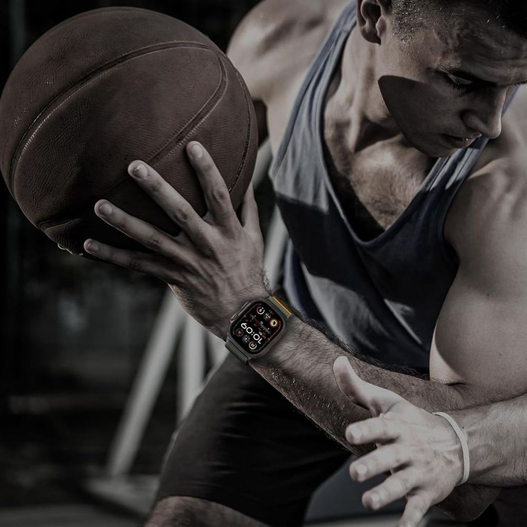 Tech-Protect Nylon Slip Klokkereim til Apple Watch 44/45/46/49 mm - Grønn