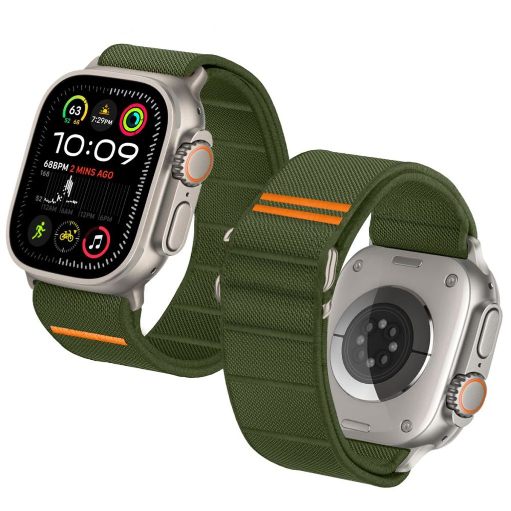 Tech-Protect Nylon Slip Klokkereim til Apple Watch 44/45/46/49 mm - Grønn