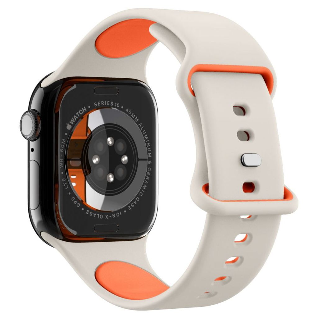 Spigen Nano Pop Klokkereim til Apple Watch 44/45/46/49 mm - Beige/oransje