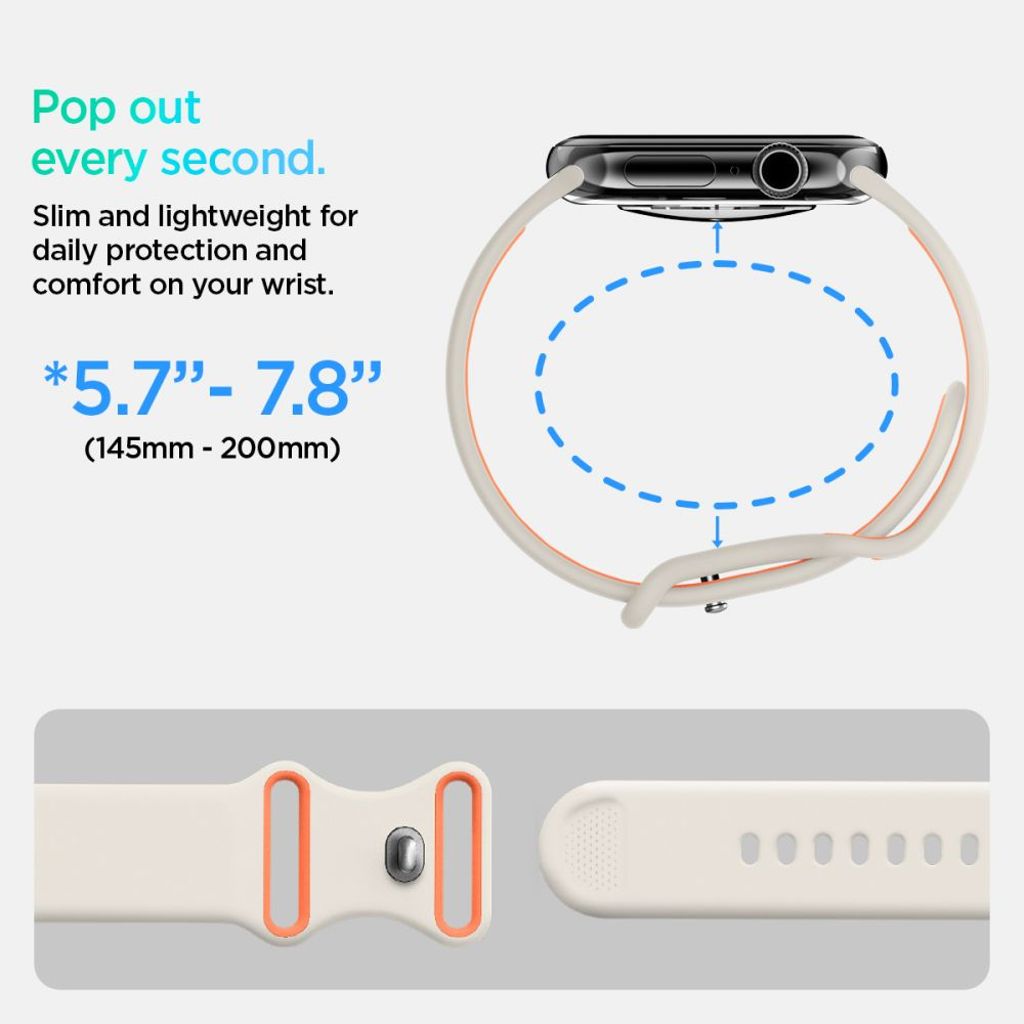 Spigen Nano Pop Klokkereim til Apple Watch 44/45/46/49 mm - Beige/oransje