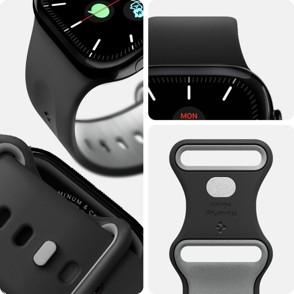 Spigen Nano Pop Klokkereim til Apple Watch 44/45/46/49 mm - Svart/Grå
