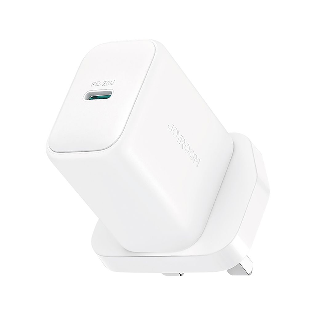 Joyroom USB-C vegglader 20W PD (UK-plugg) med 1 m USB-C-kabel – hvit