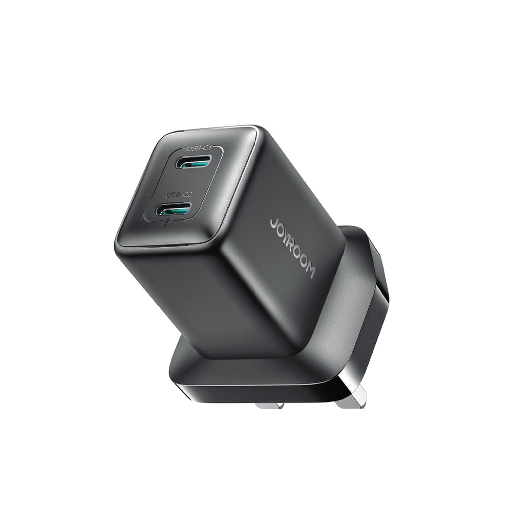 Joyroom 45W 2x USB-C vegglader (UK-plugg) – svart