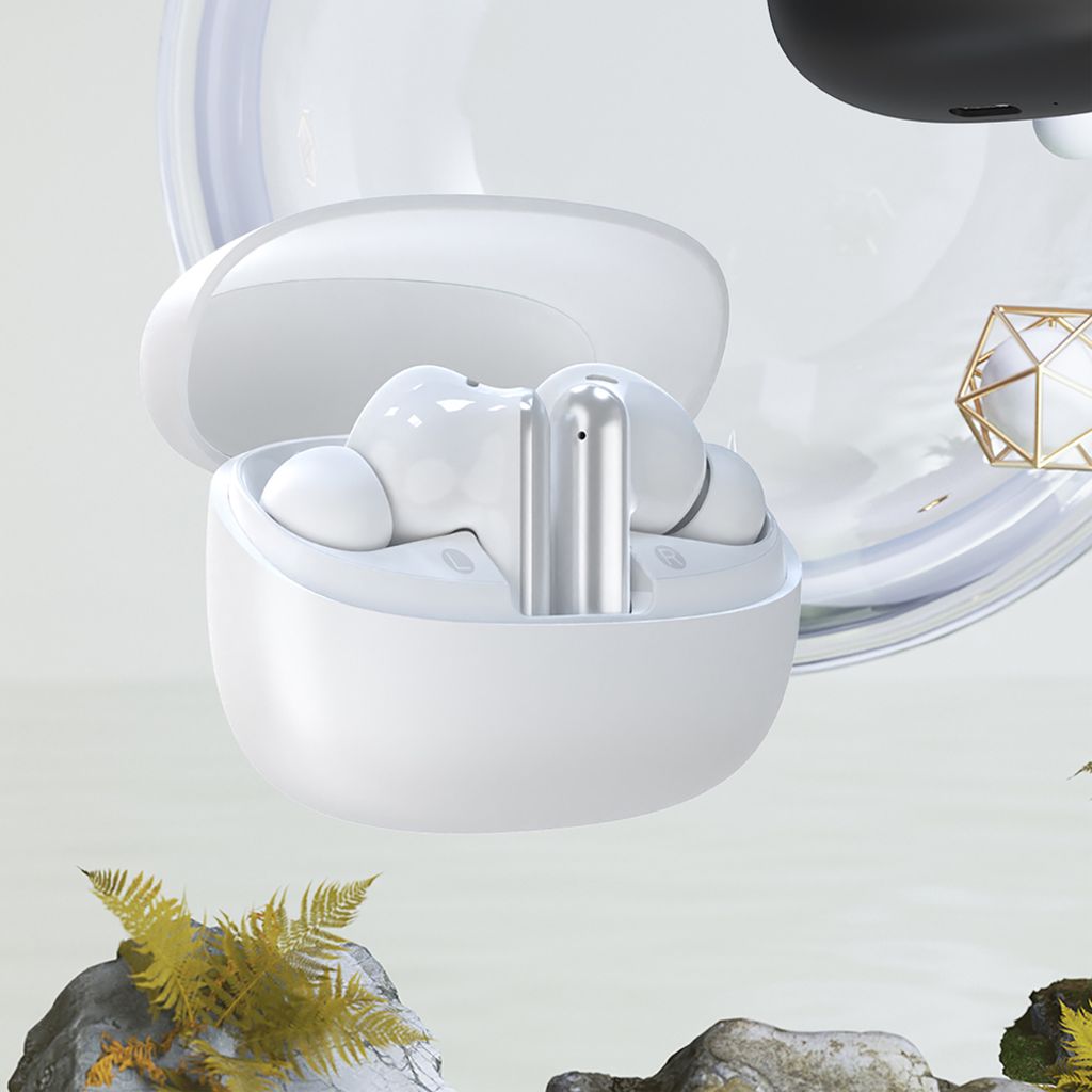 Dudao U21 TWS ANC ENC Bluetooth trådlösa hörlurar – vit