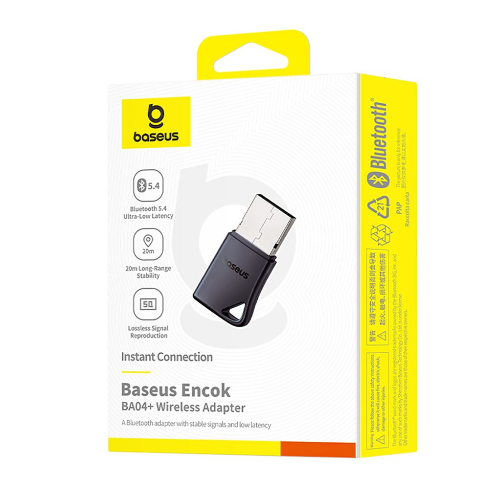 Baseus Encok BA04+ Bluetooth 5.4 Bluetooth-adapter – Svart
