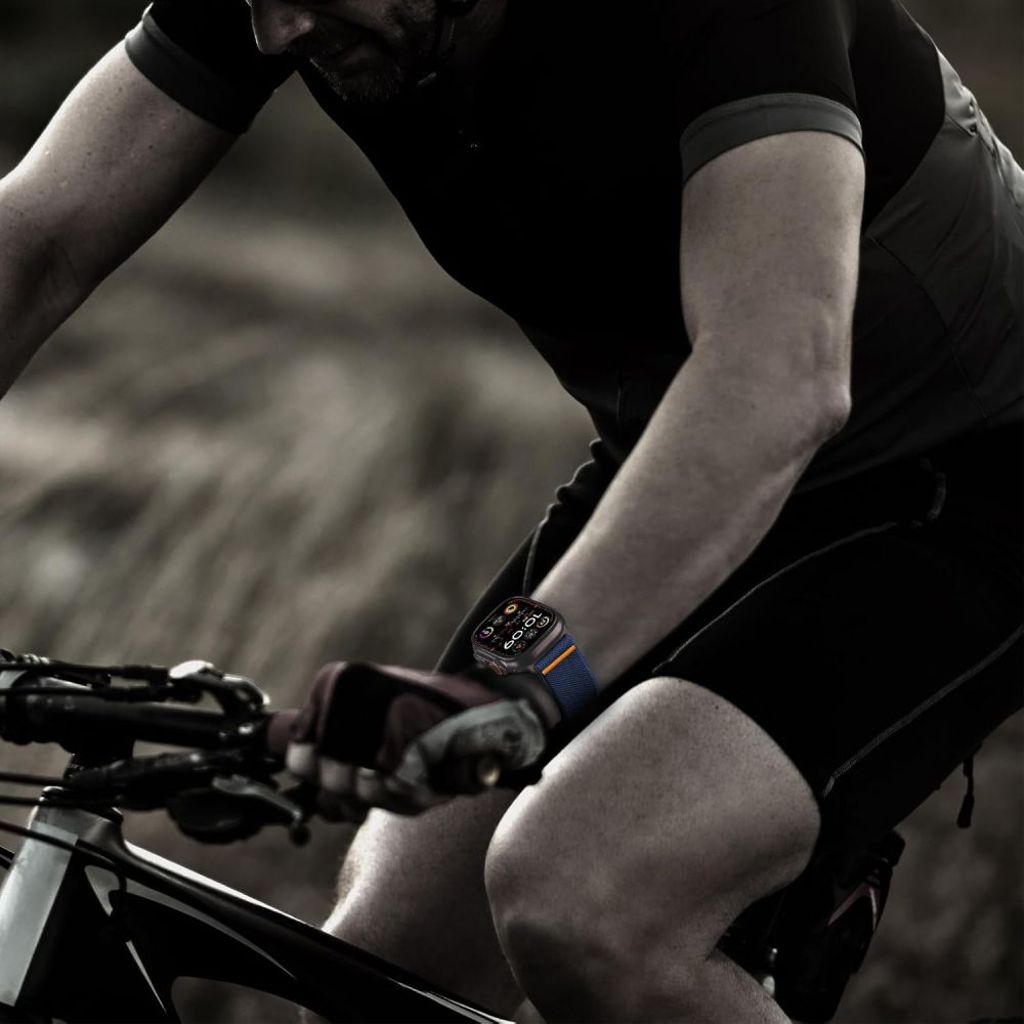 Tech-Protect Nylon Slip Klokkereim til Apple Watch 44/45/46/49 mm - Marineblå