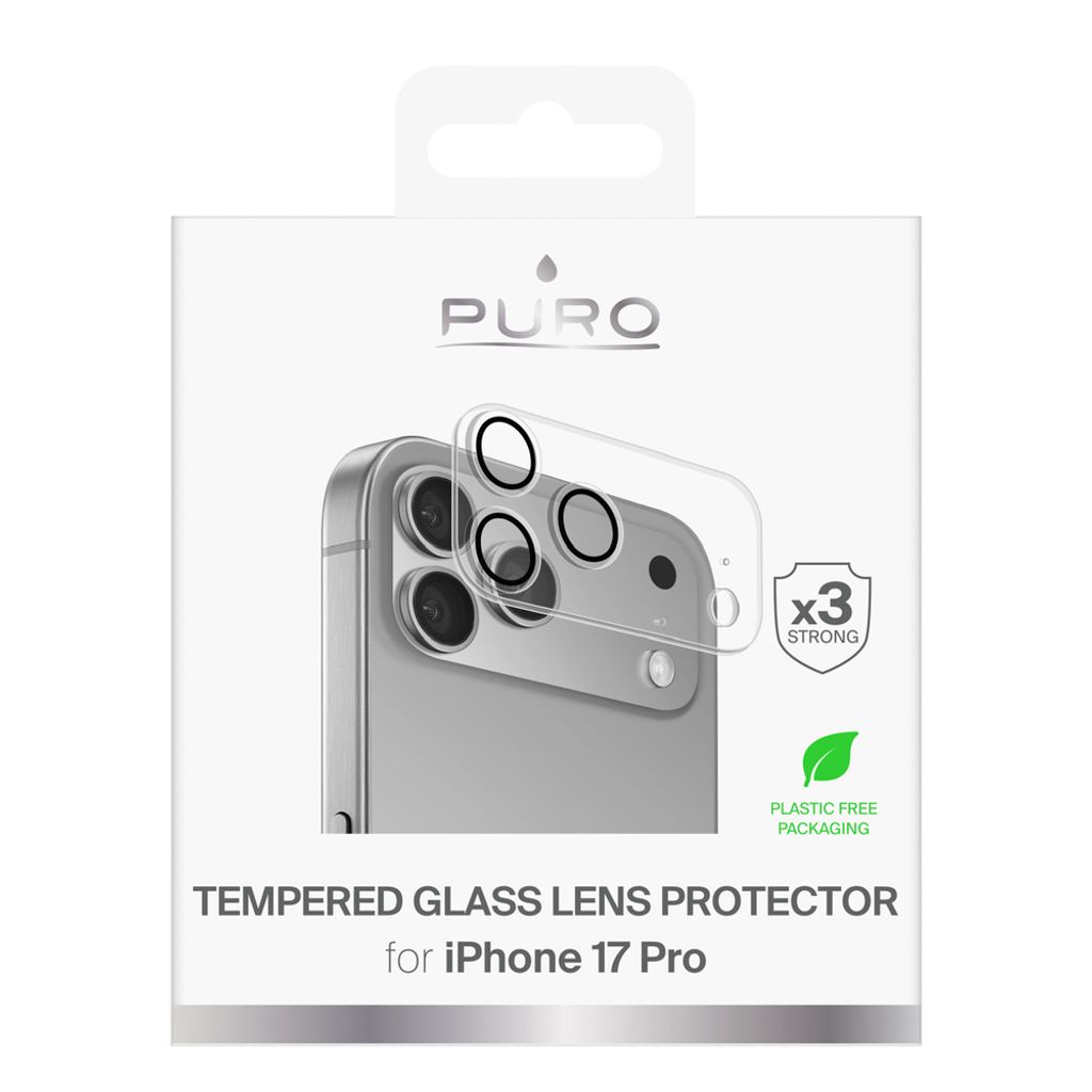 Puro Camera Standard Linsebeskyttelse till iPhone 17 Pro - Gennemsigtig