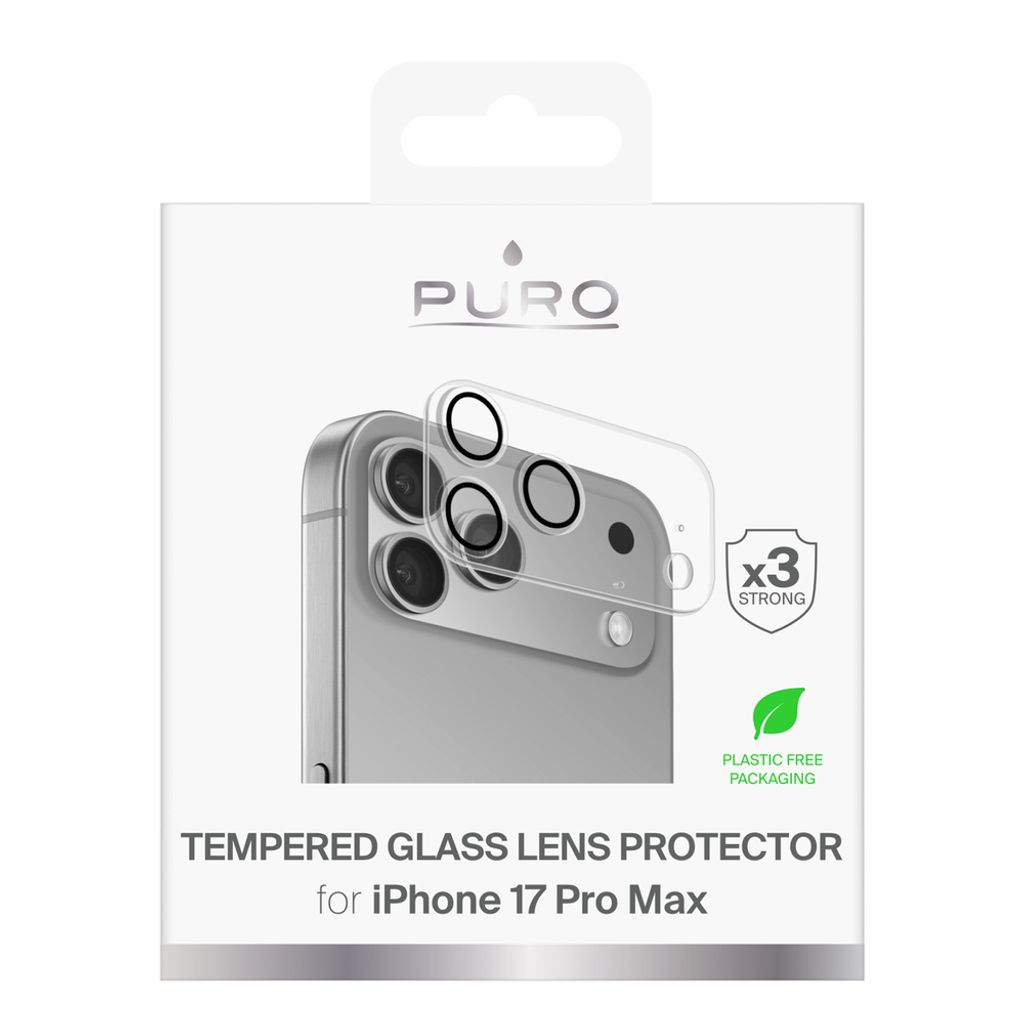 Puro Camera Standard Linsebeskyttelse till iPhone 17 Pro Max - Gennemsigtig