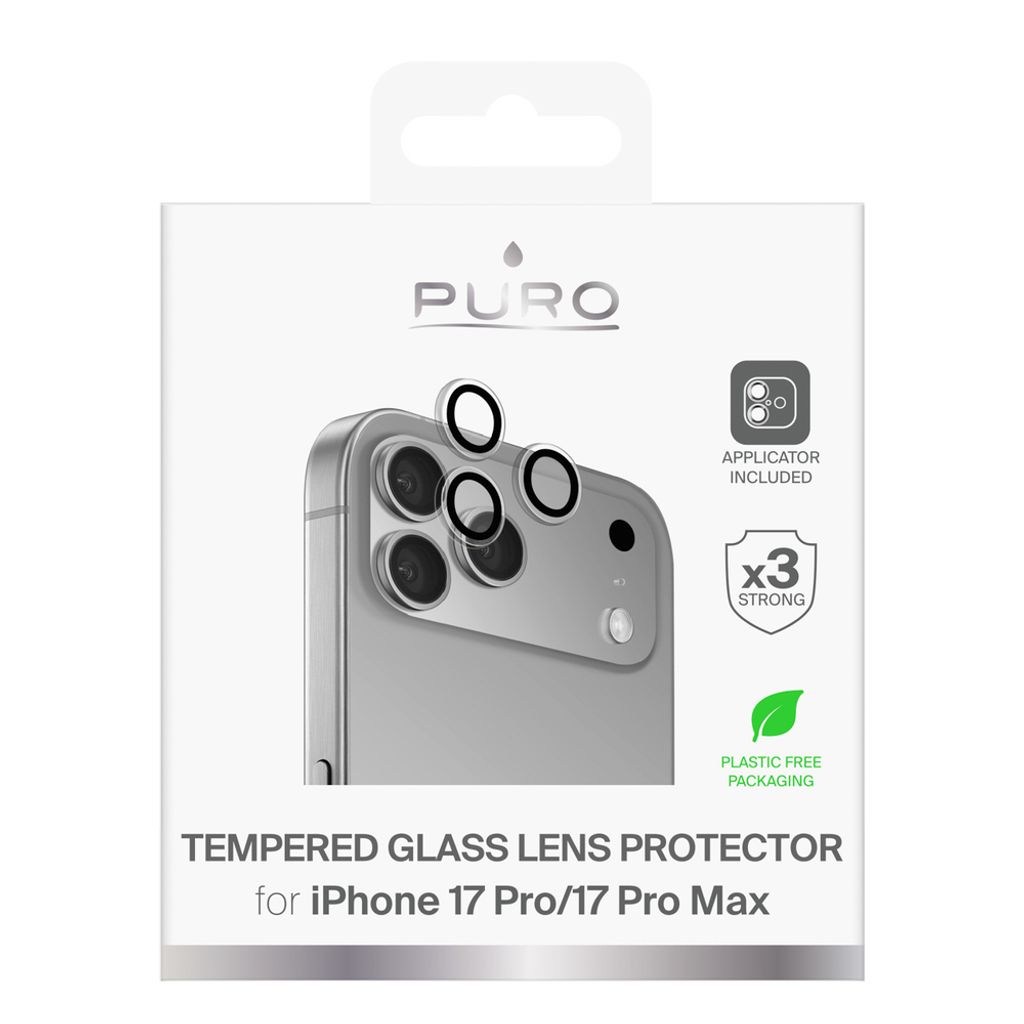 Puro Individual lenses Linsebeskyttelse till iPhone 17 Pro/17 Pro Max - Gennemsigtig