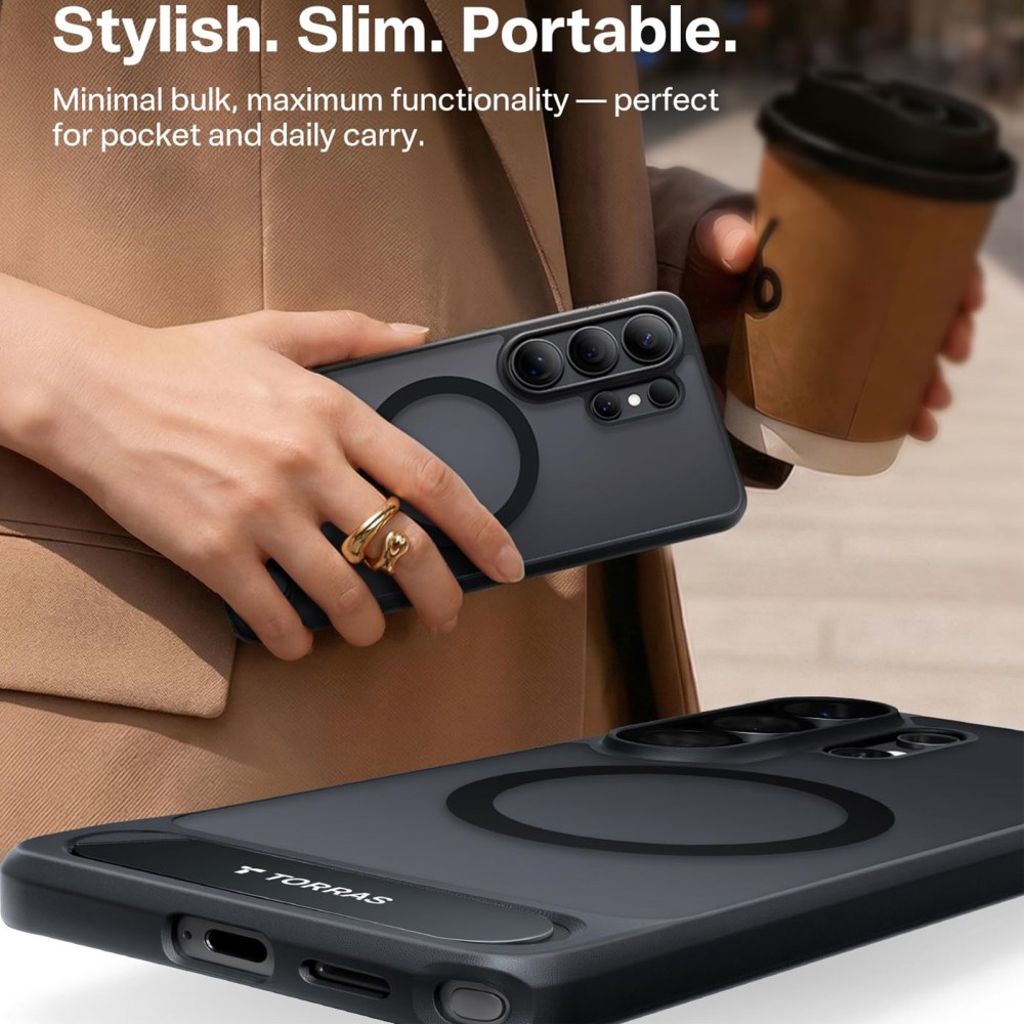 DRY Samsung Galaxy S26 Ultra MagSafe -kuori jalustalla - musta