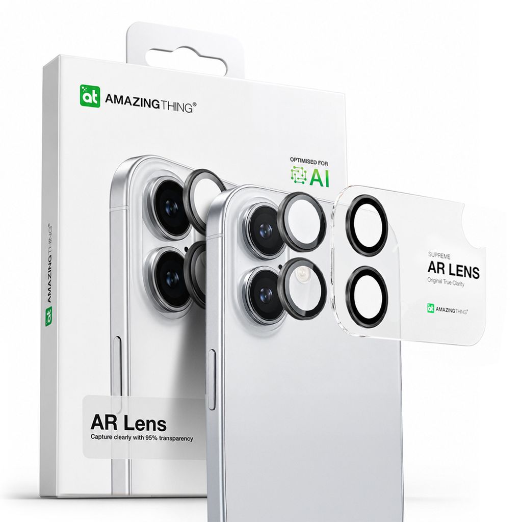 AmazingThing Lens Glass Linssinsuoja till iPhone 17 - Musta