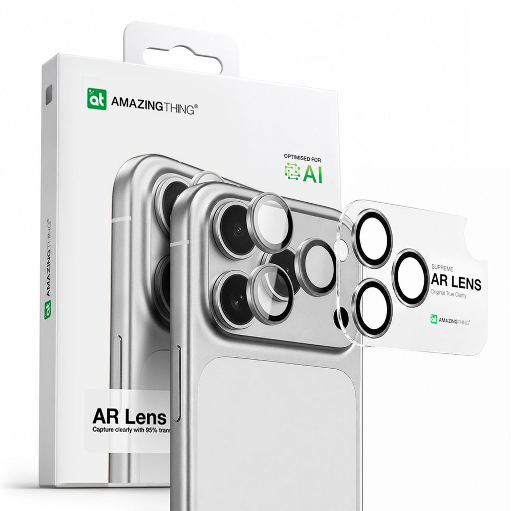 AmazingThing Lens Glass Linssinsuoja till iPhone 17 Pro/17 Pro Max - Hopea