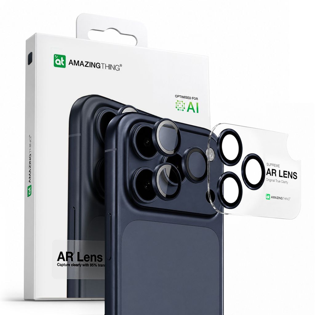 AmazingThing Lens Glass Linssinsuoja till iPhone 17 Pro/17 Pro Max - Sininen