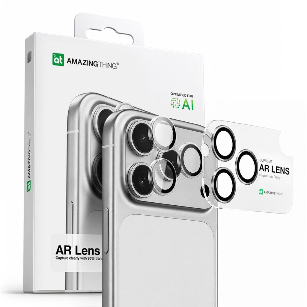 AmazingThing Lens Glass Linssinsuoja till iPhone 17 Pro/17 Pro Max - Musta
