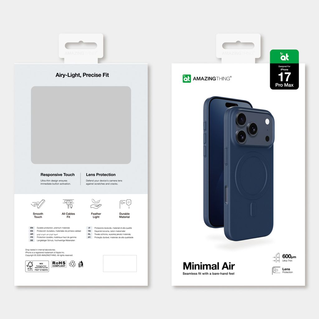 AmazingThing Minimal Air MagSafe -kuori till iPhone 17 Pro Max - Sininen