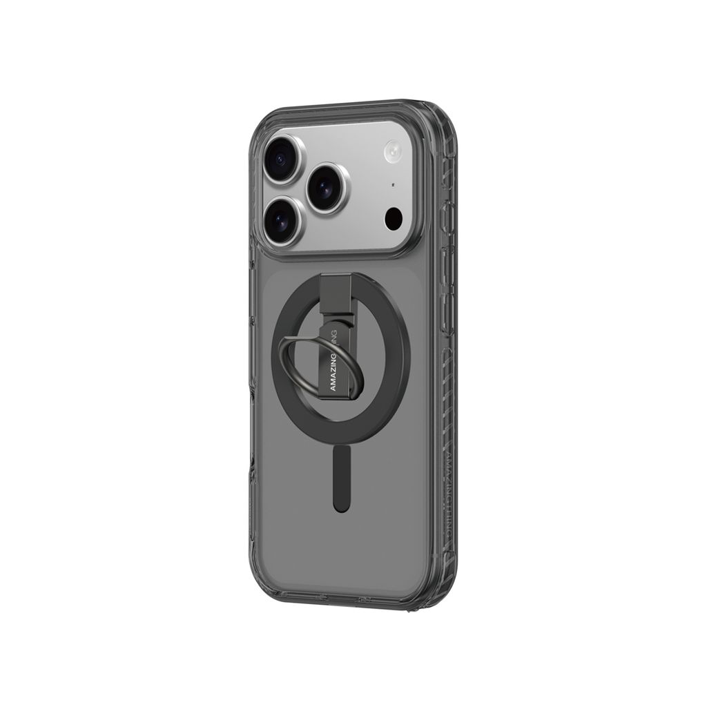 AmazingThing Titan Pro Grip Ring Set MagSafe -kuori till iPhone 17 Pro - Musta