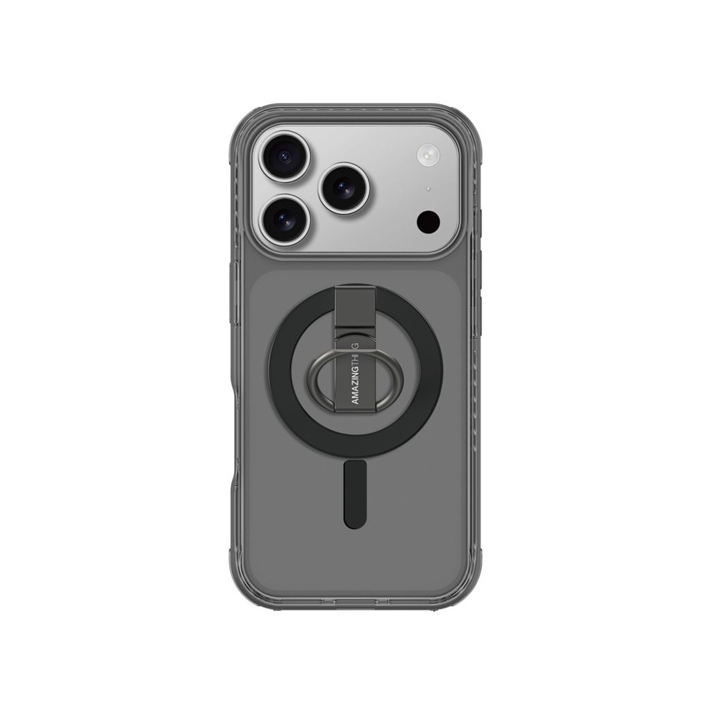 AmazingThing Titan Pro Grip Ring Set MagSafe -kuori till iPhone 17 Pro - Musta