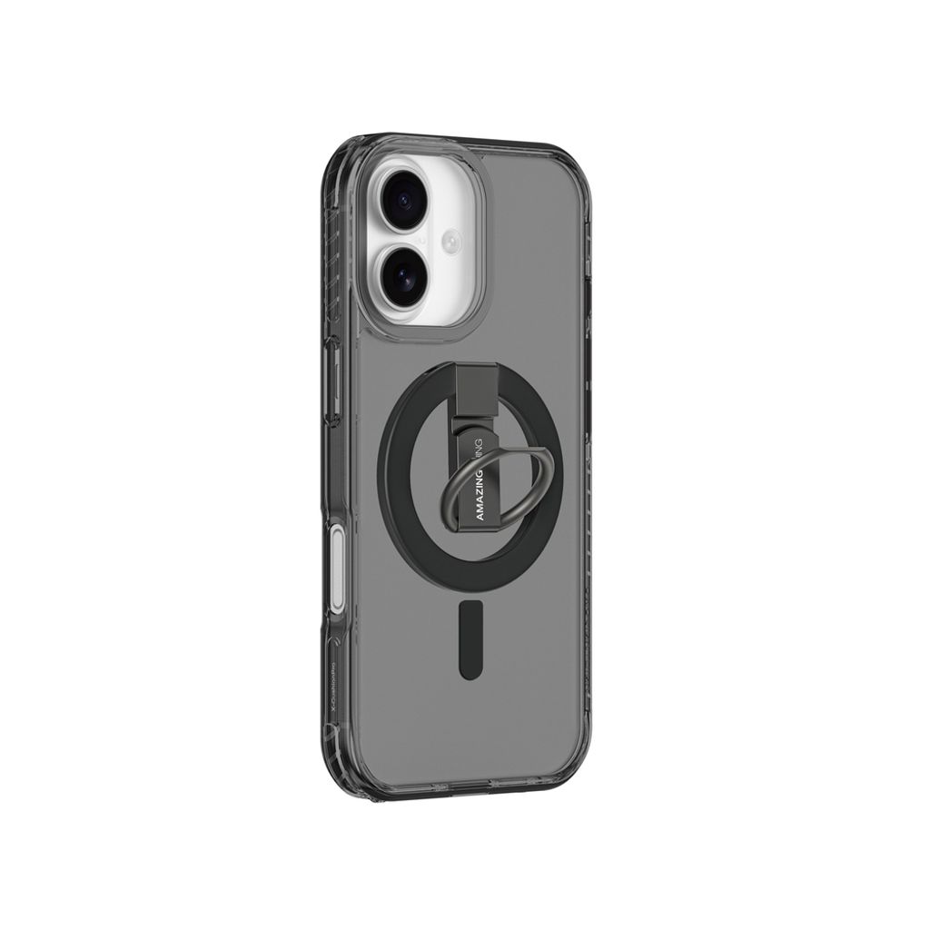 AmazingThing Titan Pro Grip Ring Set MagSafe -kuori till iPhone 17 - Musta