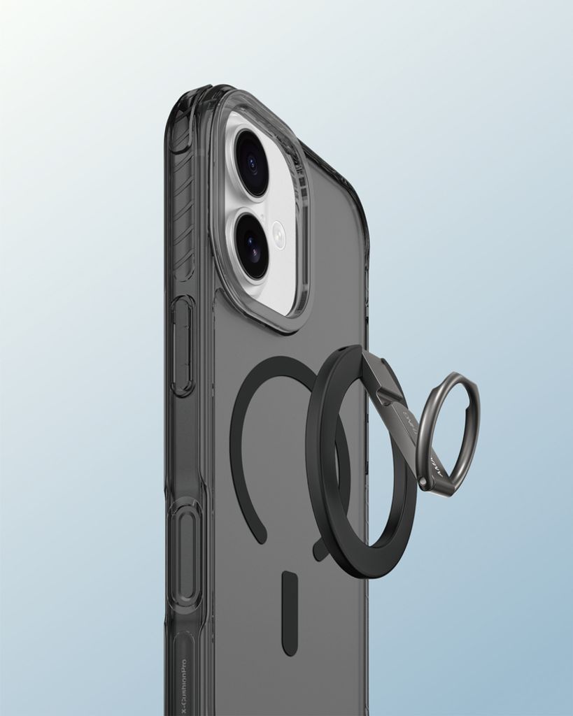 AmazingThing Titan Pro Grip Ring Set MagSafe -kuori till iPhone 17 - Musta