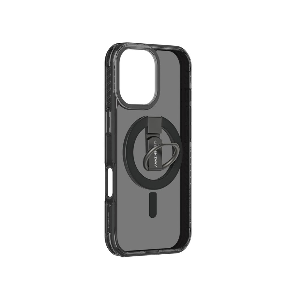AmazingThing Titan Pro Grip Ring Set MagSafe -kuori till iPhone 17 - Musta