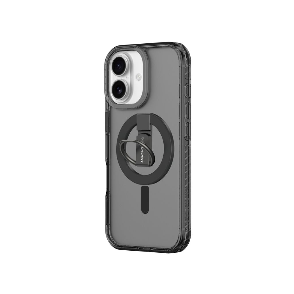AmazingThing Titan Pro Grip Ring Set MagSafe -kuori till iPhone 17 - Musta