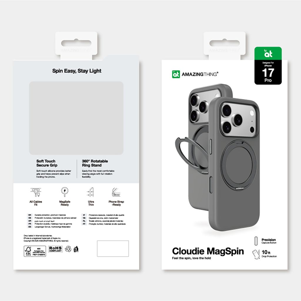 AmazingThing Cloudie -kuori till iPhone 17 Pro - Harmaa