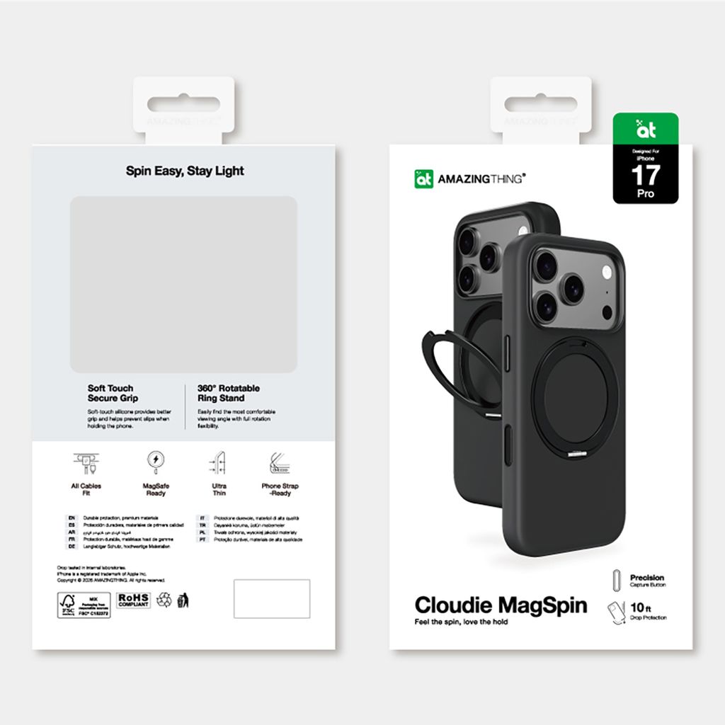 AmazingThing Cloudie -kuori till iPhone 17 Pro - Musta