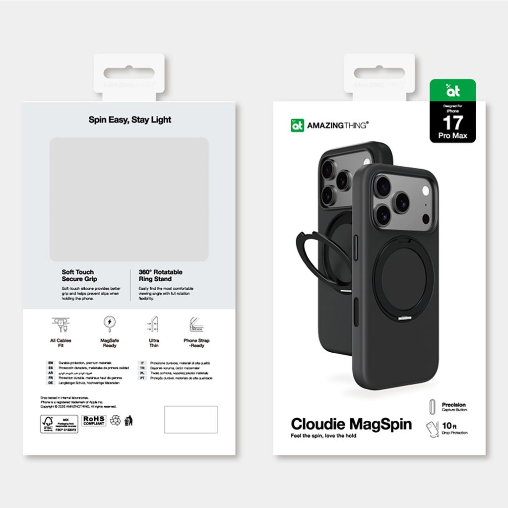 AmazingThing Cloudie -kuori till iPhone 17 Pro Max - Musta
