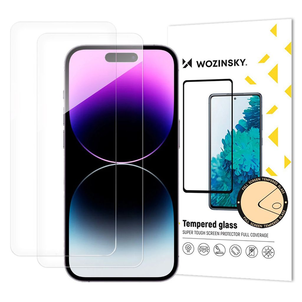 Wozinsky Karkaistu lasi Näytönsuoja 2-pakkaus till iPhone 16 Pro/17 Pro/18 Pro