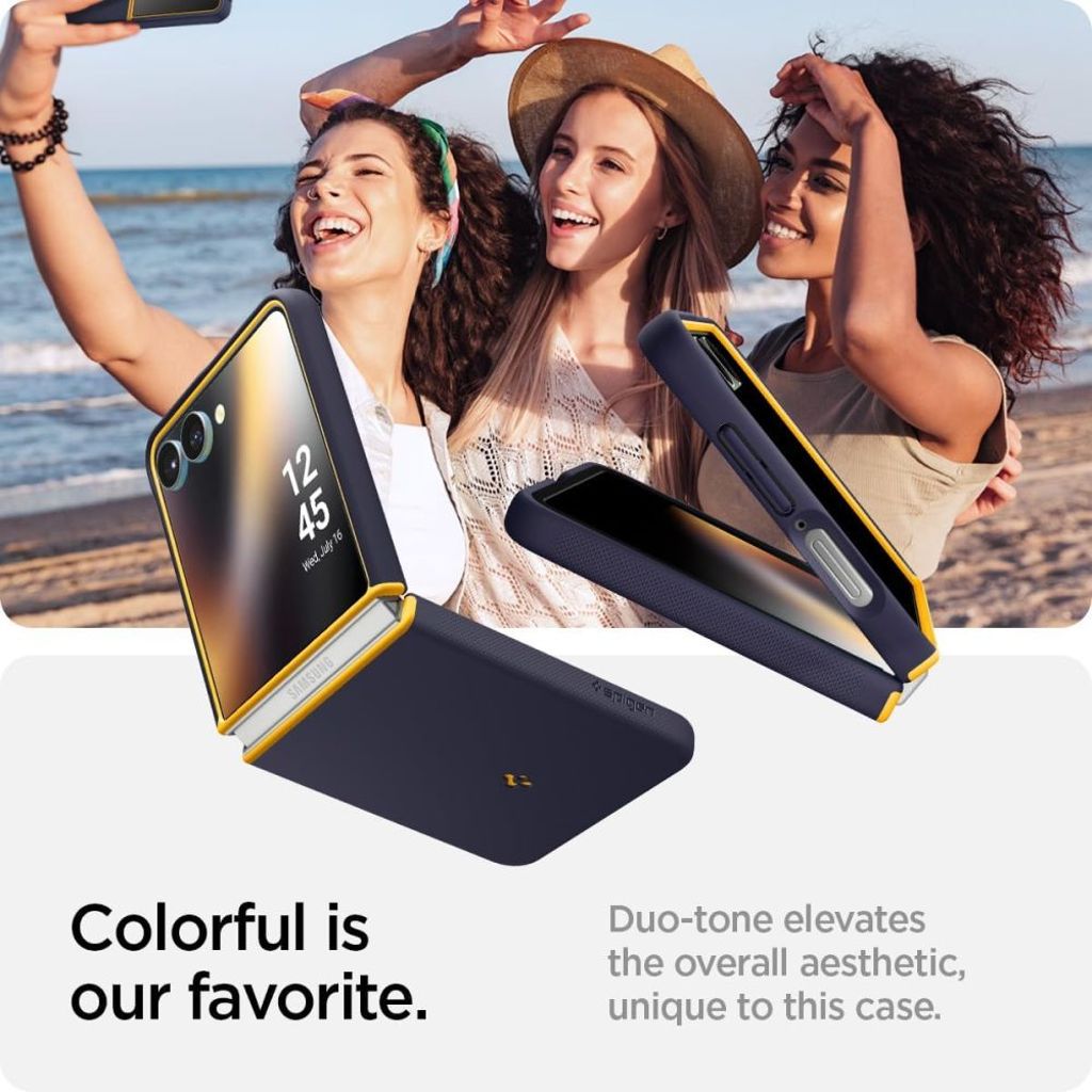 Spigen Nano Pop MagSafe Skal till Samsung Galaxy Z Flip 7 - Marinblå/Gul