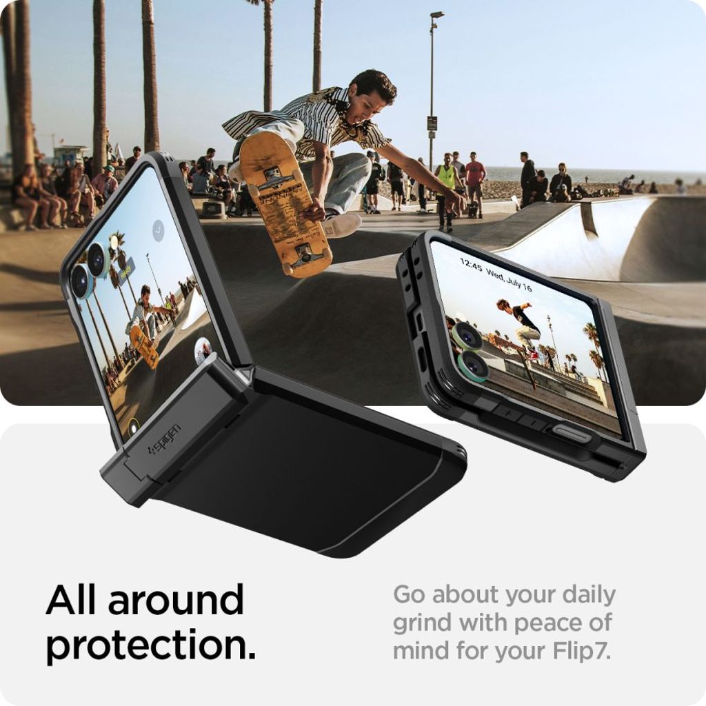 Spigen Tough Armor Pro MagSafe Kuori Samsung Galaxy Z Flip 7 - Musta