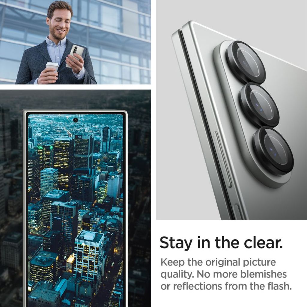 Spigen Optik Pro HD Glas.TR EZ Fit Linsskydd för Samsung Galaxy Z Fold 7, 2-pack