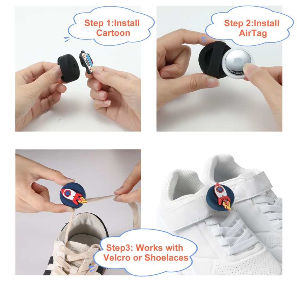 Tech-Protect Smooth Kuori Apple AirTag 1/2 Lapsille, 4 kpl – Monivärinen