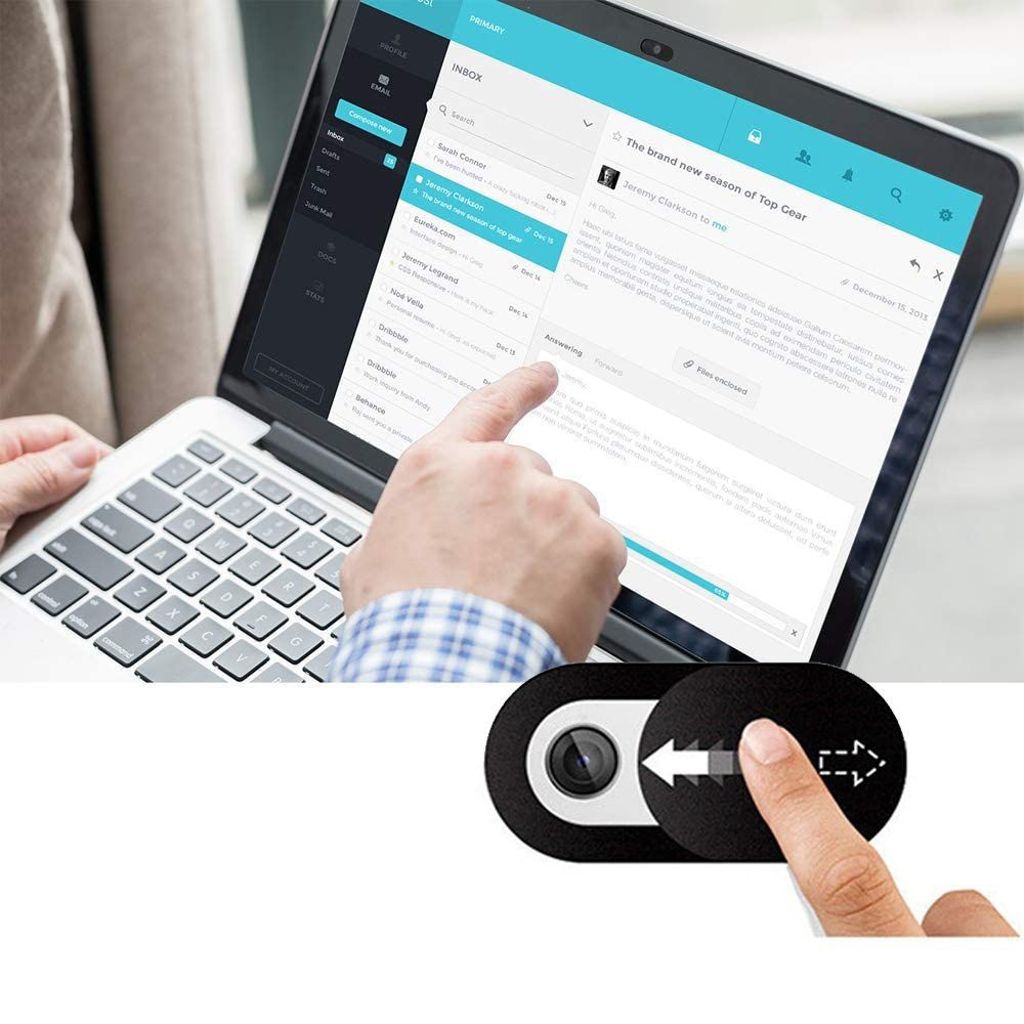 Tech-Protect Cam Fit+ 3-Pak laptop kamera cover – sort