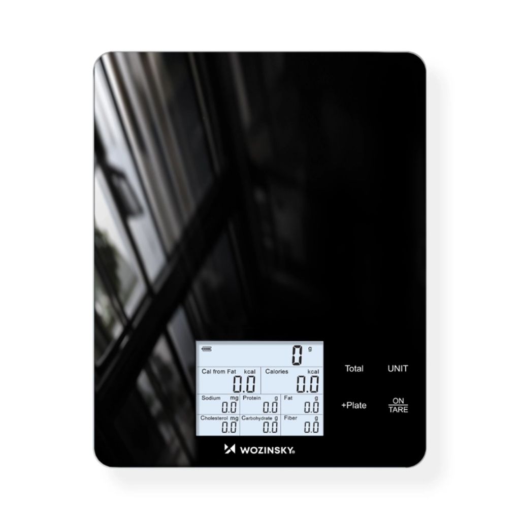 Wozinsky WIK-10 älykäs keittiövaaka digitaalisella näytöllä ja Bluetooth-sovelluksella - musta