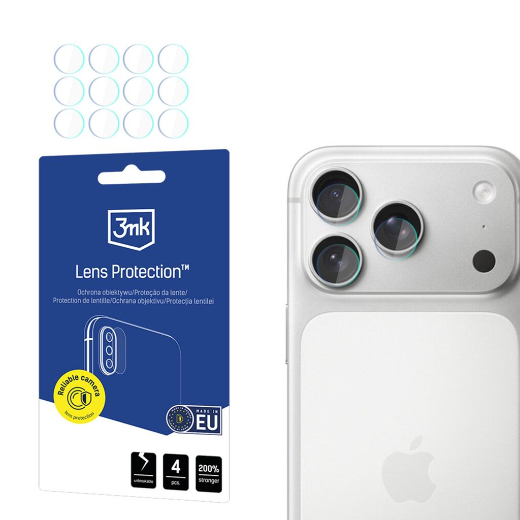 3mk Lens Protection Camera Glass Linsebeskytter till iPhone 17 Pro - Gjennomsiktig