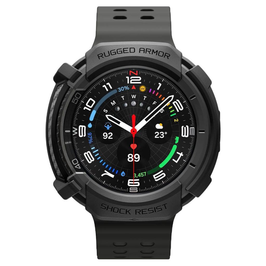 Spigen Rugged Armor Kuori Samsung Galaxy Watch 8 Classic 46mm - Musta