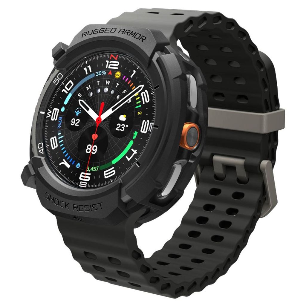 Spigen Rugged Armor Kuori Samsung Galaxy Watch 8 Classic 46mm - Musta