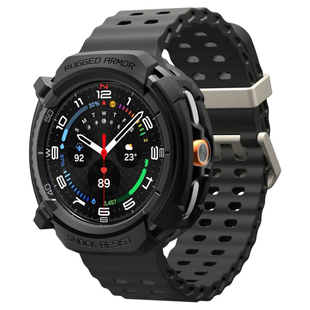 Spigen Rugged Armor Kuori Samsung Galaxy Watch 8 Classic 46mm - Musta